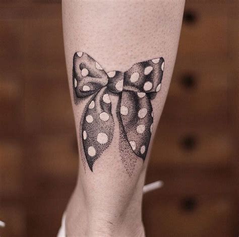 back of the leg bow tattoos|red polka dot bow tattoo.